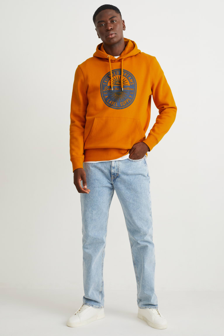 Dark Orange C&A With Recycled Polyester Men's Sweatshirts | HUKNY-1390