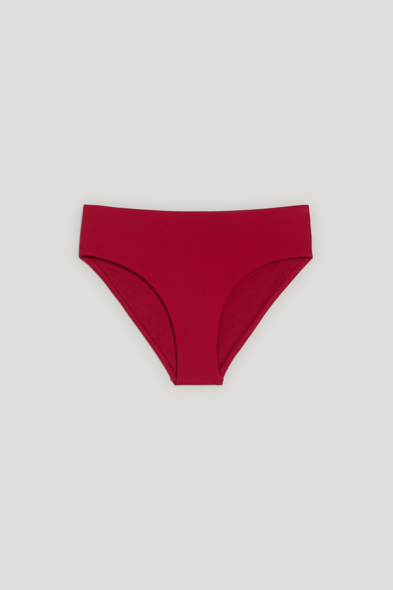 Dark Red C&A Bikini Bottoms Mid Rise Lycra® Xtra Life™ Recycled Women's Swimwear | OHWDE-5317