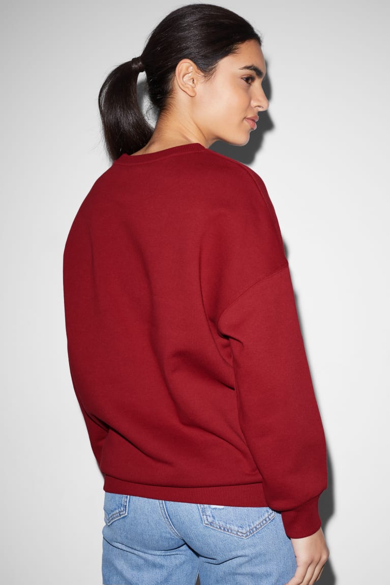 Dark Red C&A Clockhouse Women's Sweatshirts | KPDOT-9207