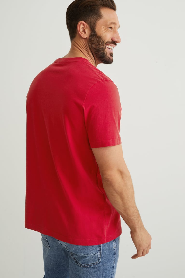 Dark Red C&A Men's T-shirts | YXFLH-5032