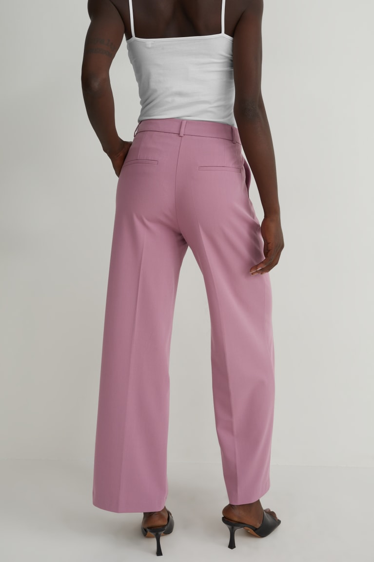 Dark Rose C&A Cloth High Waist Straight Fit Women's Trousers | PKVMA-4271