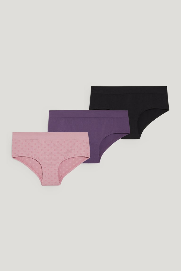 Dark Rose C&A Multipack Of 3 Hipster Briefs Women's Underwear | KLRYQ-9083