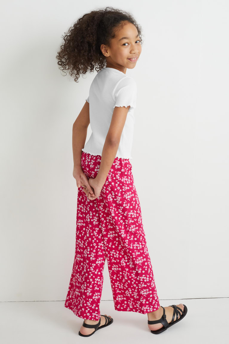 Dark Rose C&A Set Sleeve And Cloth 2 Piece Girls' T-shirts | HJFNC-7836