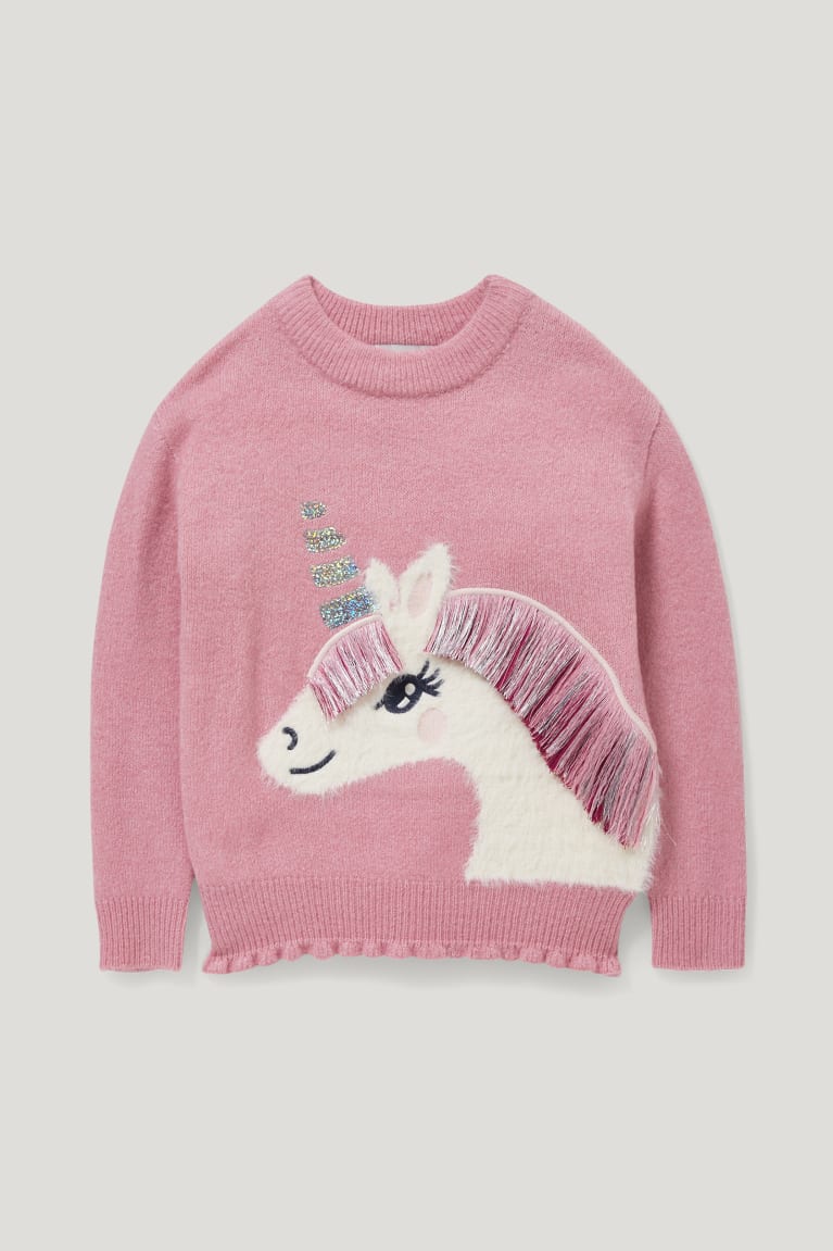 Dark Rose C&A Unicorn Recycled Girls\' Jumper | FEYHK-4385