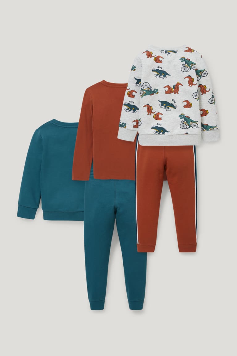 Dark Turquoise C&A Set 2, 1 Long Sleeve And 2 Joggers Boys' Trousers | FLDEI-7329