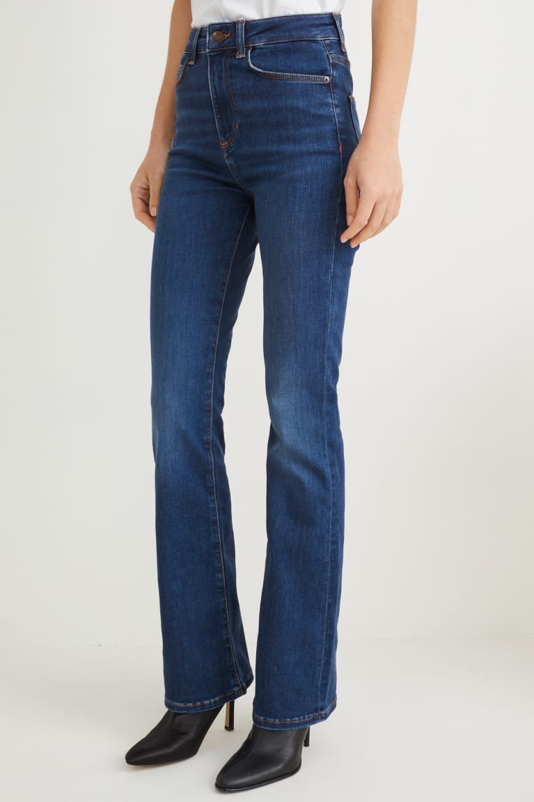 Denim Blue C&A Bootcut High Waist Lycra® Recycled Women's Jeans | CWJFA-2164