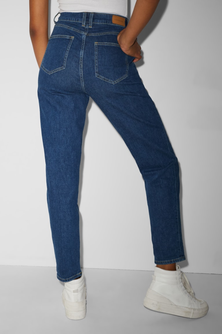 Denim Blue C&A Clockhouse Balloon High Waist Women's Jeans | QKANV-1054