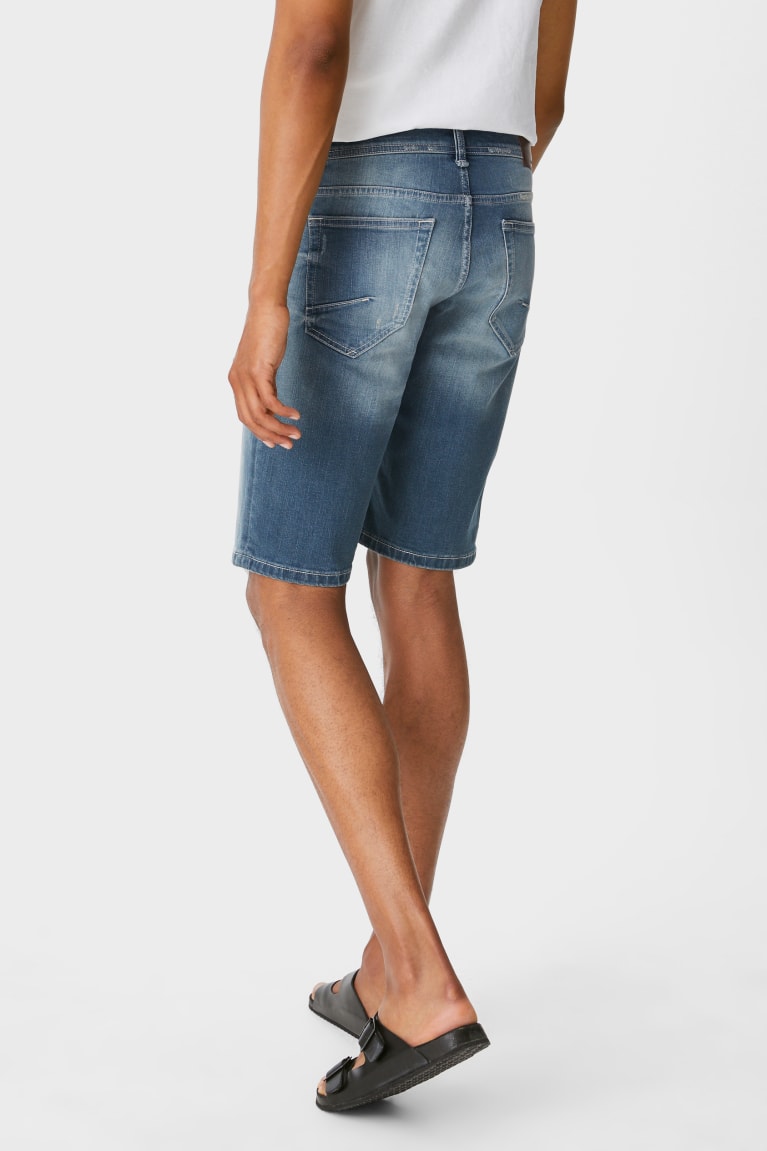 Denim Blue C&A Clockhouse Denim Men's Shorts | HDMSZ-5163