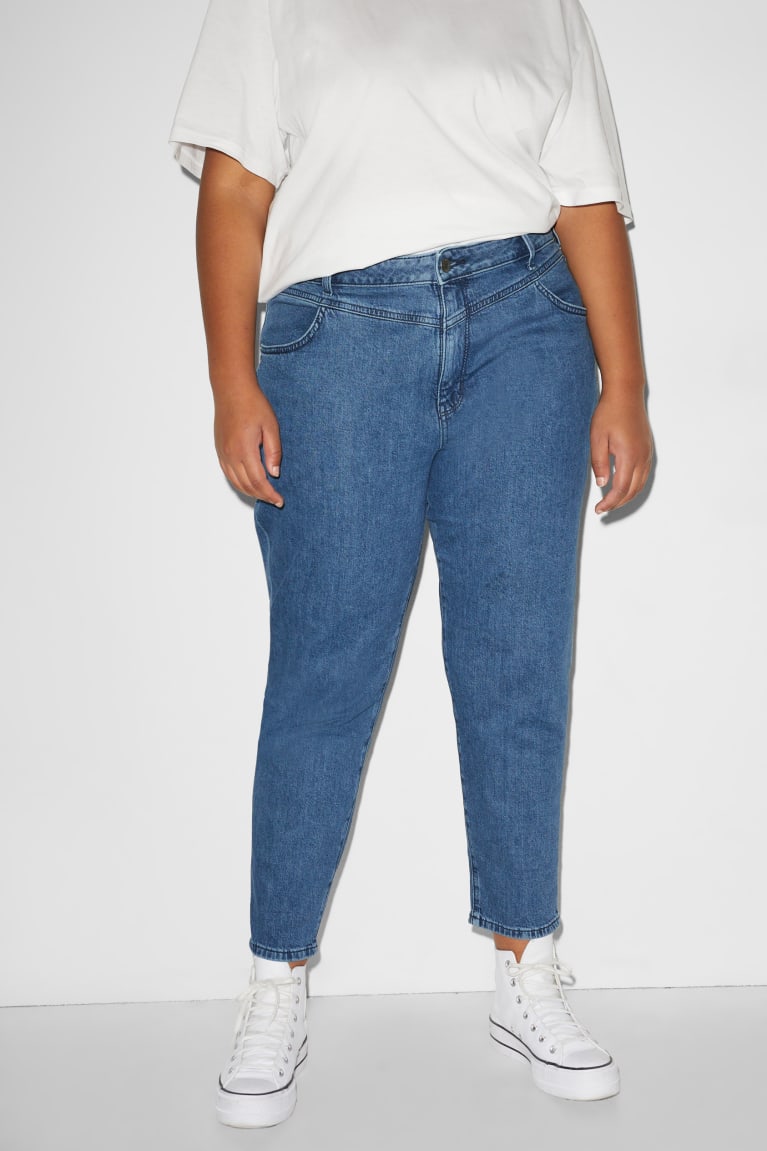 Denim Blue C&A Clockhouse Mom High Waist Women's Jeans | ZXVHW-7240