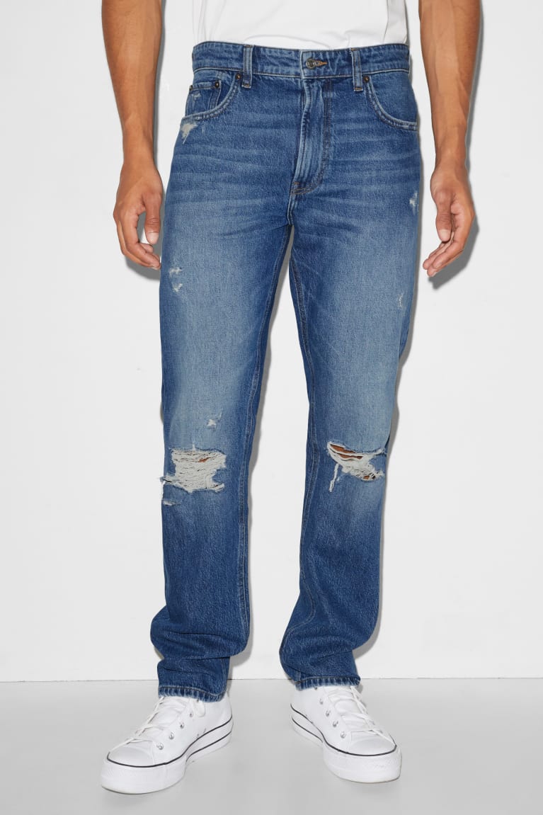 Denim Blue C&A Clockhouse Regular Recycled Men's Jeans | QAPYU-1782