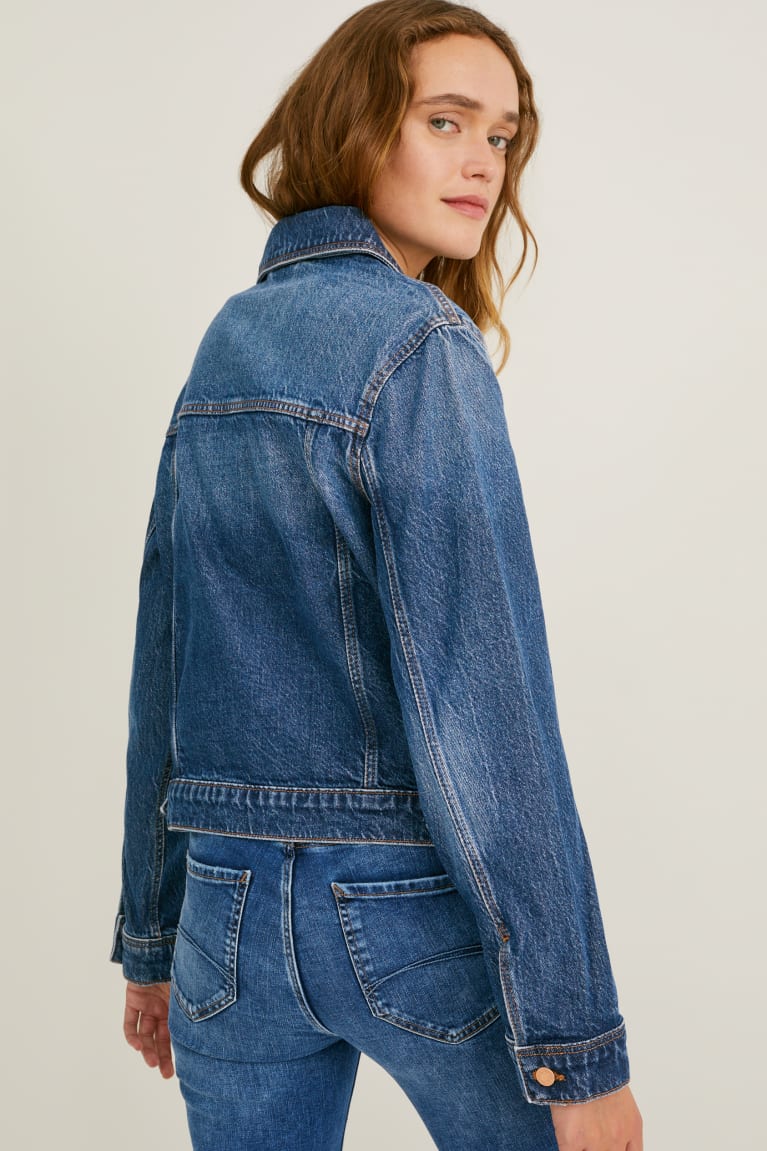 Denim Blue C&A Denim Lycra® Recycled Women's Jackets | NLBMC-8132