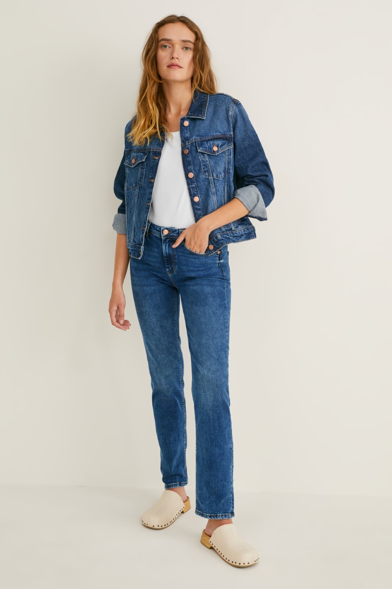 Denim Blue C&A Denim Lycra® Recycled Women's Jackets | YPTWC-1470