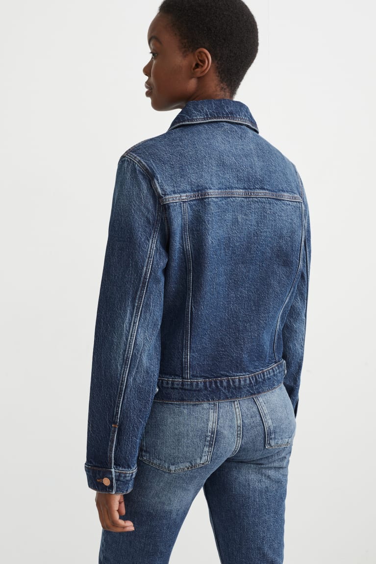 Denim Blue C&A Denim Lycra® With Recycled Cotton Women's Jackets | PUVOM-7650