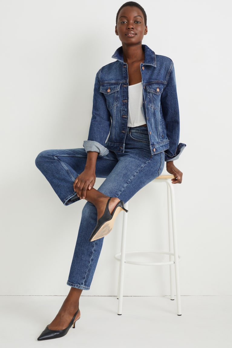 Denim Blue C&A Denim Lycra® With Recycled Cotton Women's Jackets | PUVOM-7650