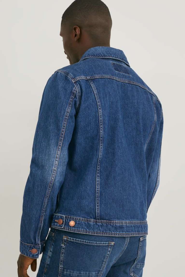 Denim Blue C&A Denim Men's Jackets | AHTVS-7241