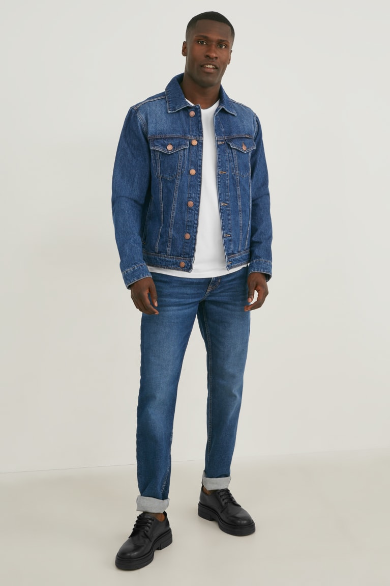 Denim Blue C&A Denim Men's Jackets | AHTVS-7241