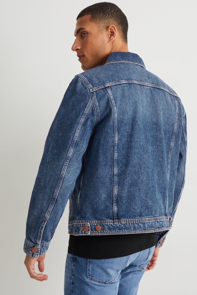 Denim Blue C&A Denim Recycled Men's Jackets | XNPOB-3029