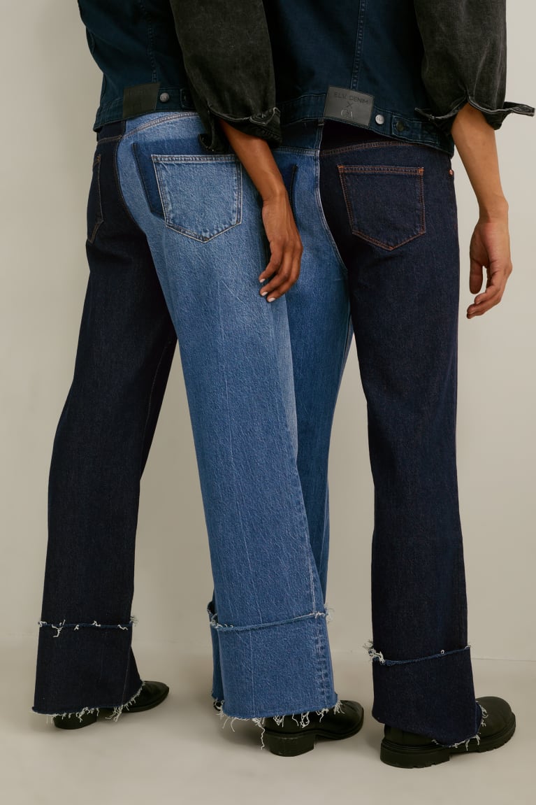 Denim Blue C&A E.L.V. Denim Wide Leg High Waist Genderneutral Recycled Women's Jeans | CMBPW-0532