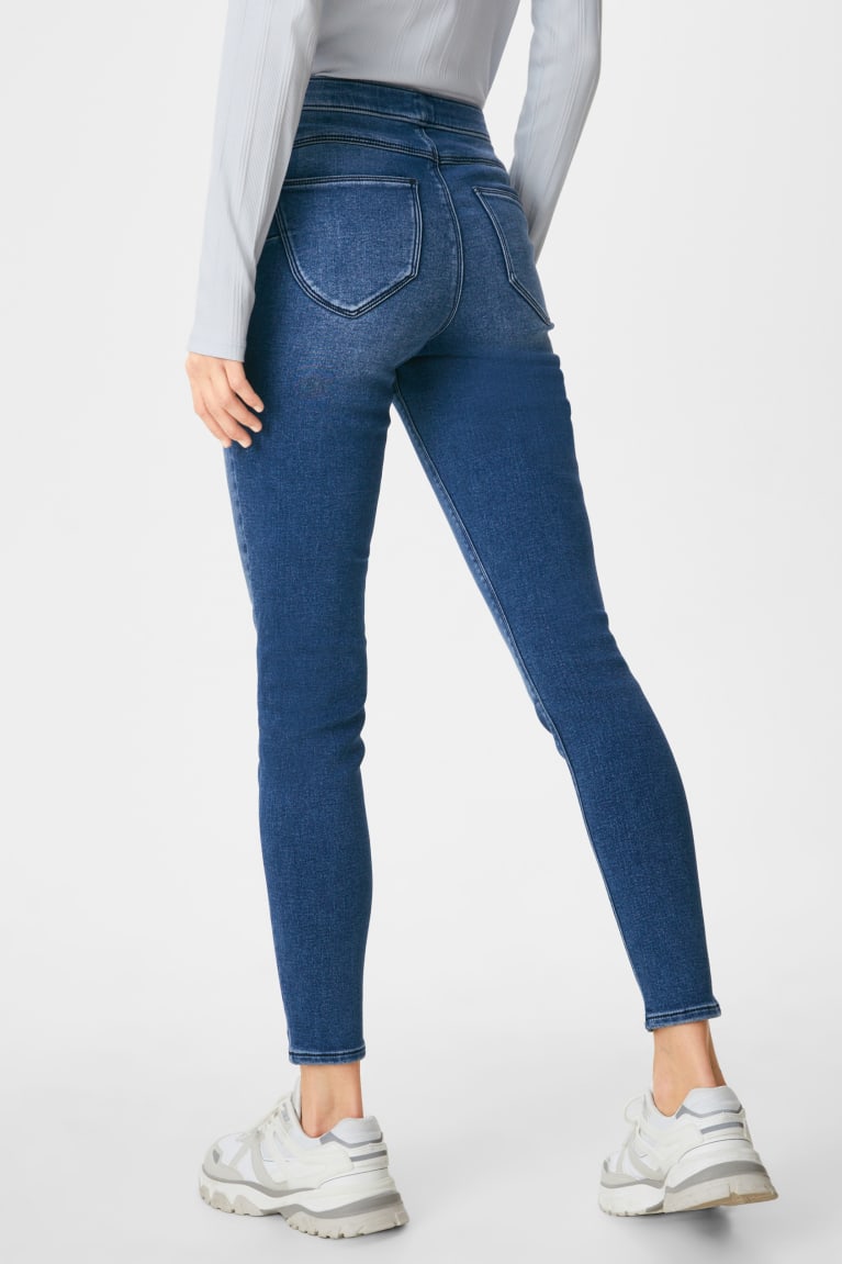 Denim Blue C&A Jegging Thermal Jeggings Push-up Effect Women's Jeans | GTZPC-3741