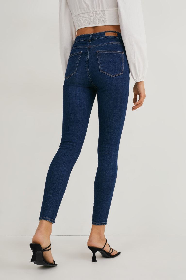 Denim Blue C&A Made In Eu Skinny High Waist Organic Cotton Women's Jeans | SMLEQ-3284