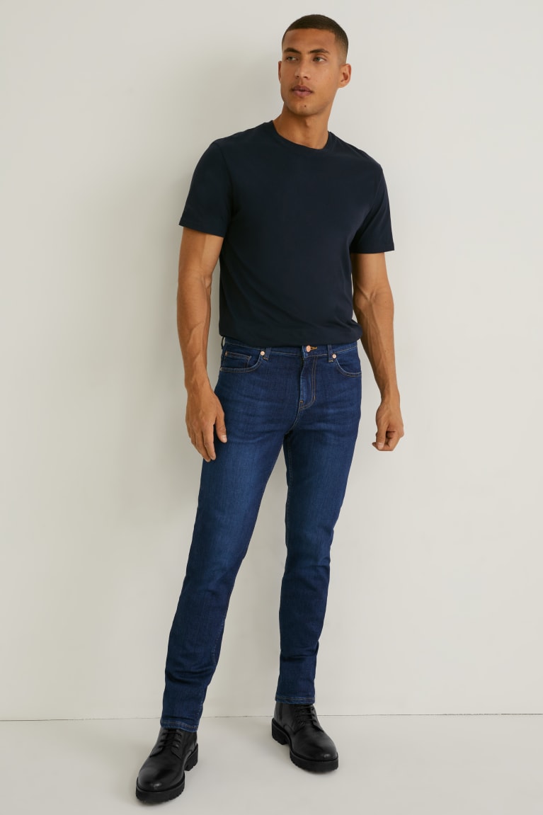 Denim Blue C&A Made In Eu Slim Organic Cotton Men's Jeans | KBXQY-1703