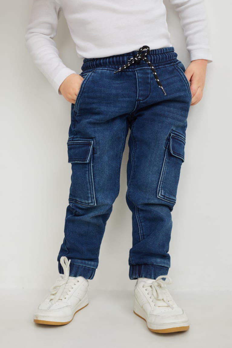 Denim Blue C&A Multipack Of 2 Straight And Skinny Thermal Boys' Trousers | WJTIP-2038