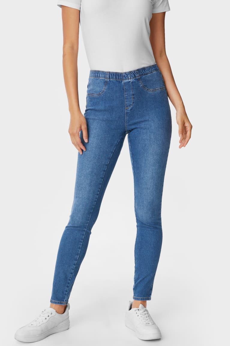 Denim Blue C&A Multipack Of 3 Jegging Mid Waist Women's Jeans | ZNVCW-7862