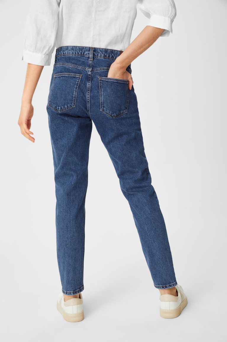 Denim Blue C&A Premium Straight Tapered Women's Jeans | AKNJO-0291