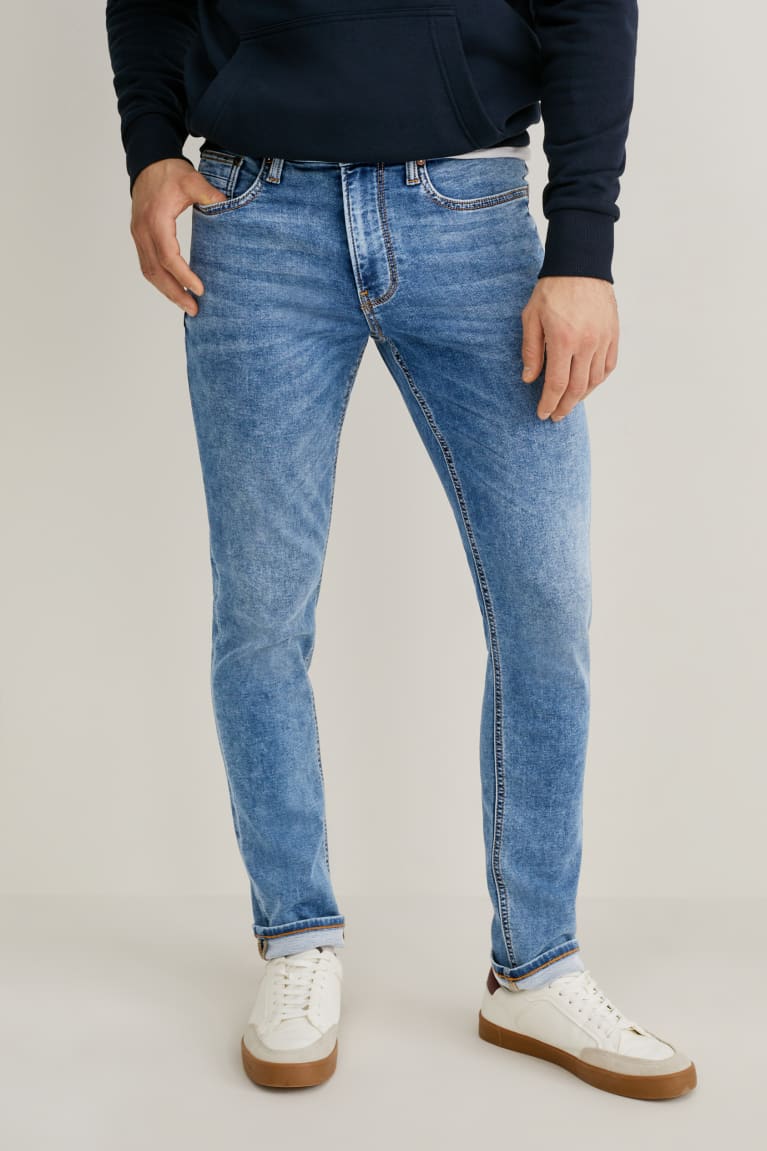 Denim Blue C&A Skinny Flex Jog Denim Lycra® Men's Jeans | QRDGF-9423