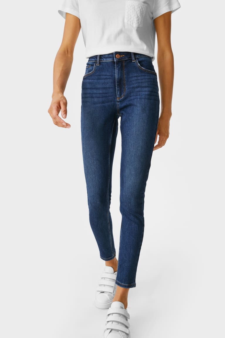 Denim Blue C&A Skinny High Waist Recycled Women's Jeans | ARWUG-2974