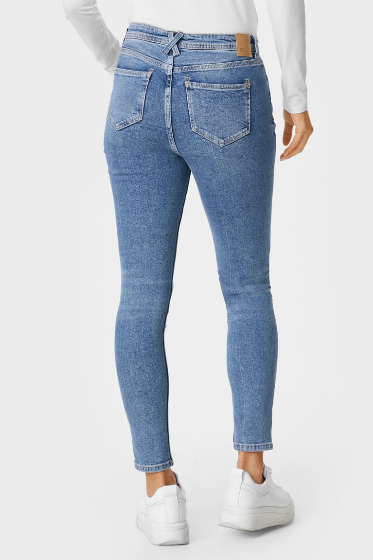 Denim Blue C&A Skinny High Waist Women's Jeans | BSDQL-1465