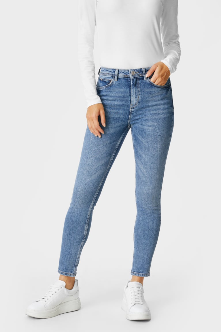 Denim Blue C&A Skinny High Waist Women's Jeans | BSDQL-1465