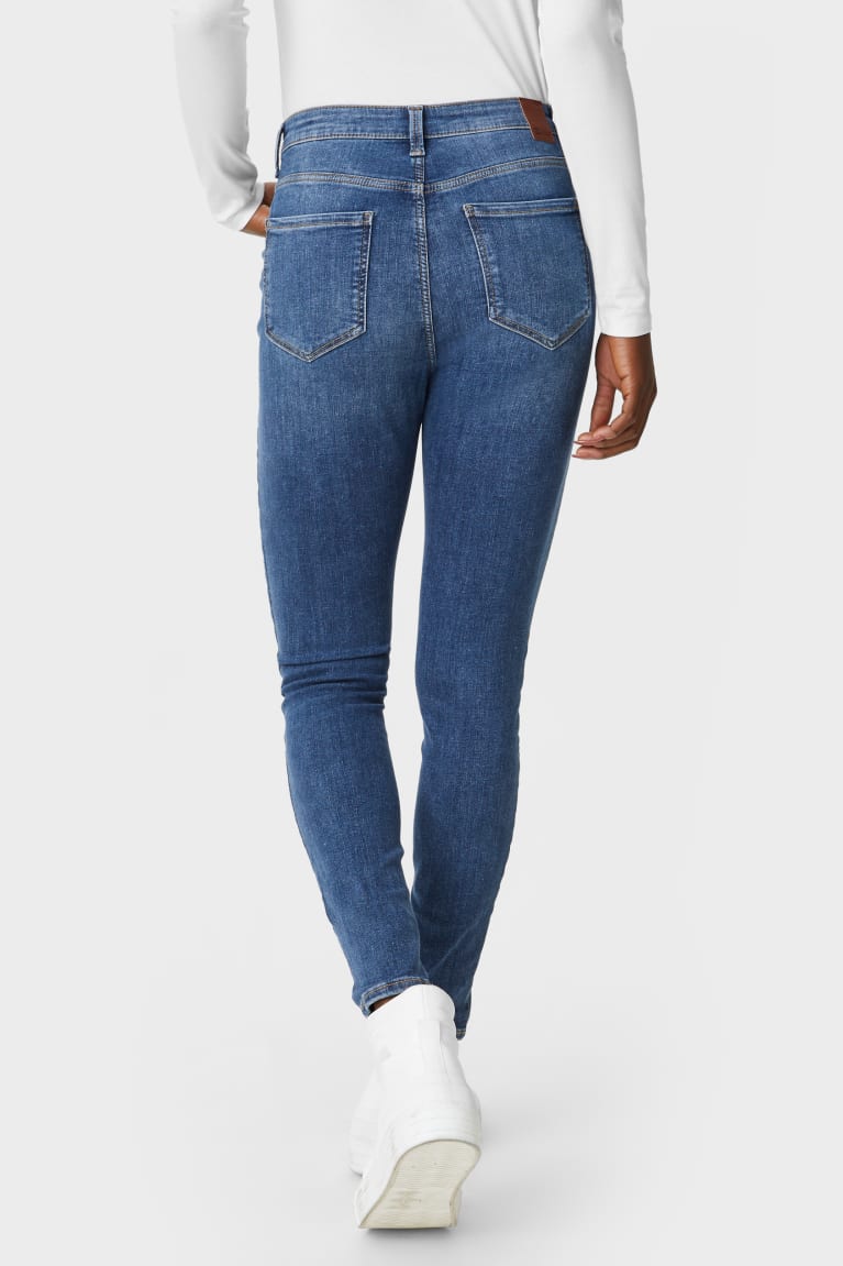 Denim Blue C&A Skinny High Waist Women's Jeans | MDEAI-7289