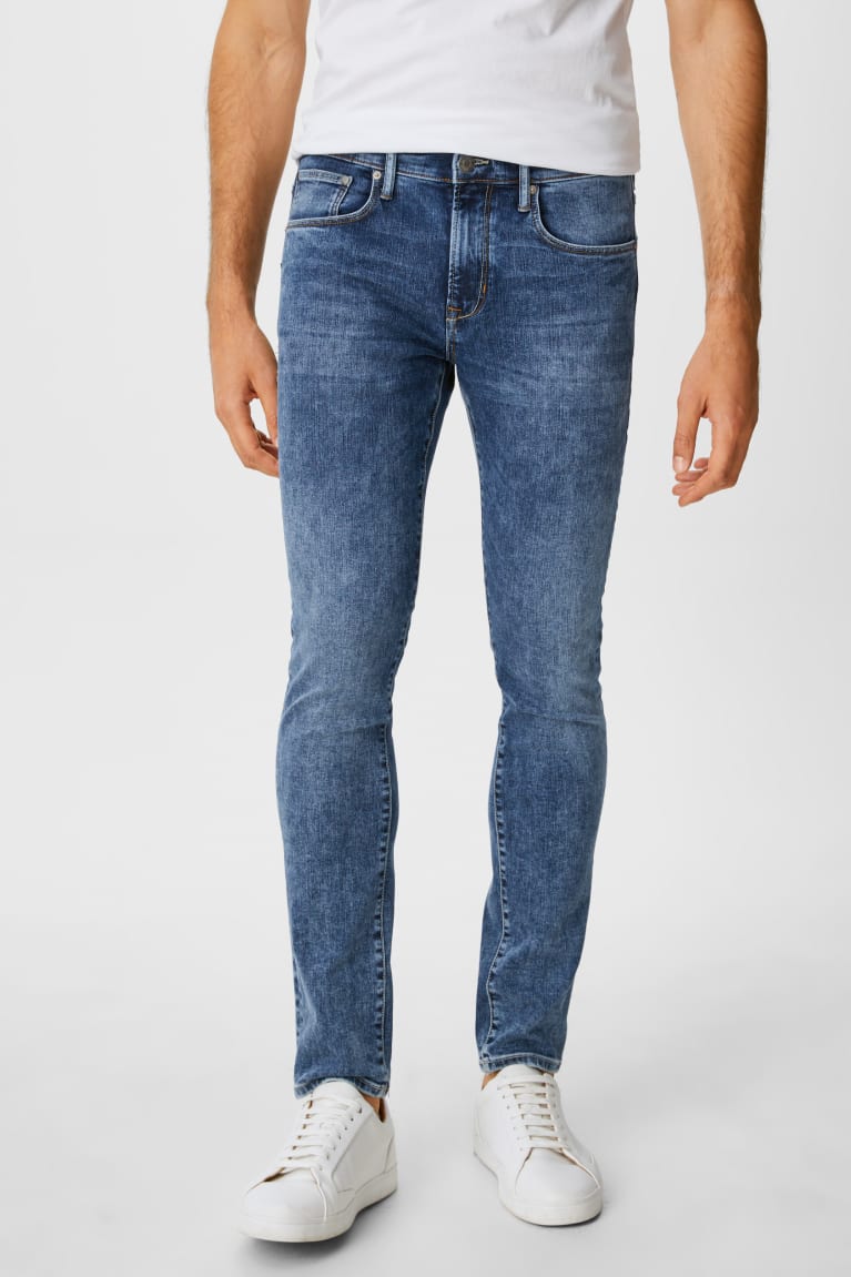 Denim Blue C&A Skinny Lycra® Men's Jeans | FPHCG-1437