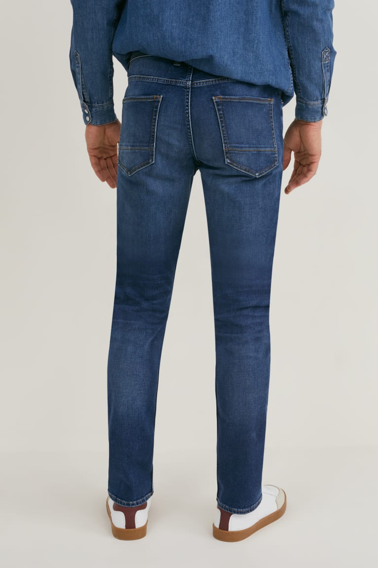 Denim Blue C&A Slim Coolmax® Ecomade Lycra® Men's Jeans | FOLBM-3167