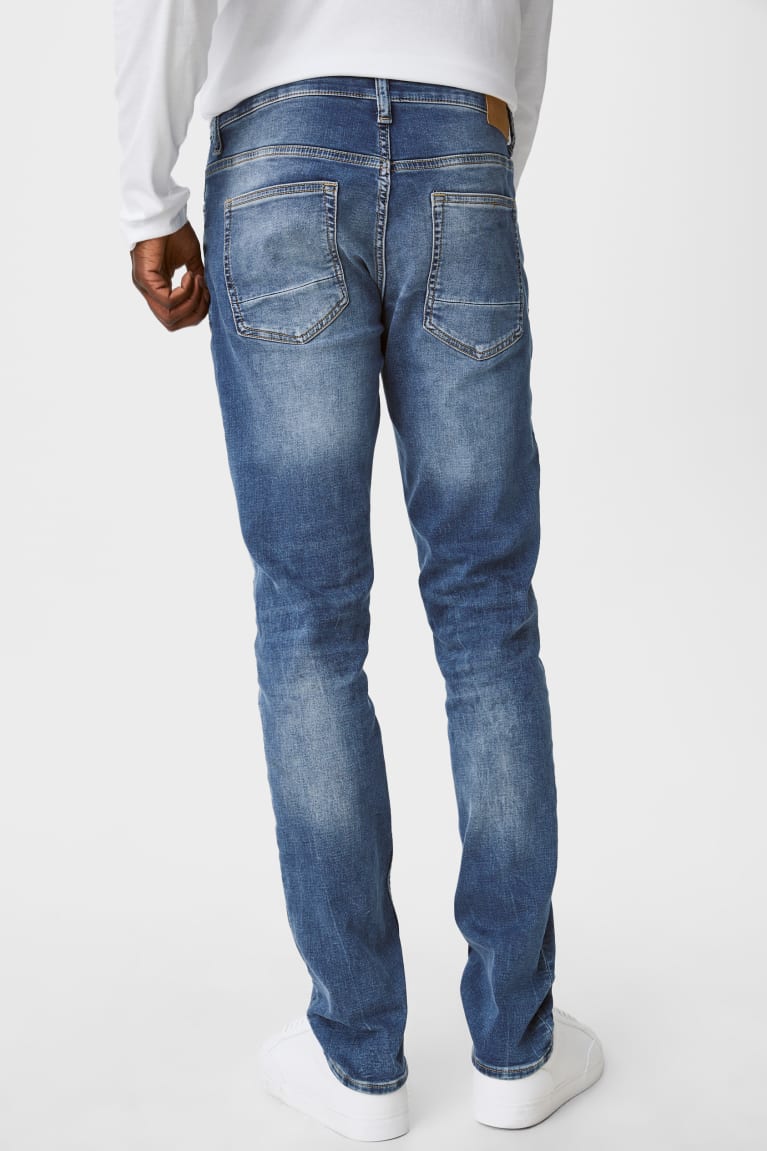 Denim Blue C&A Slim Flex Jog Denim Lycra® Men's Jeans | MCZUR-6542