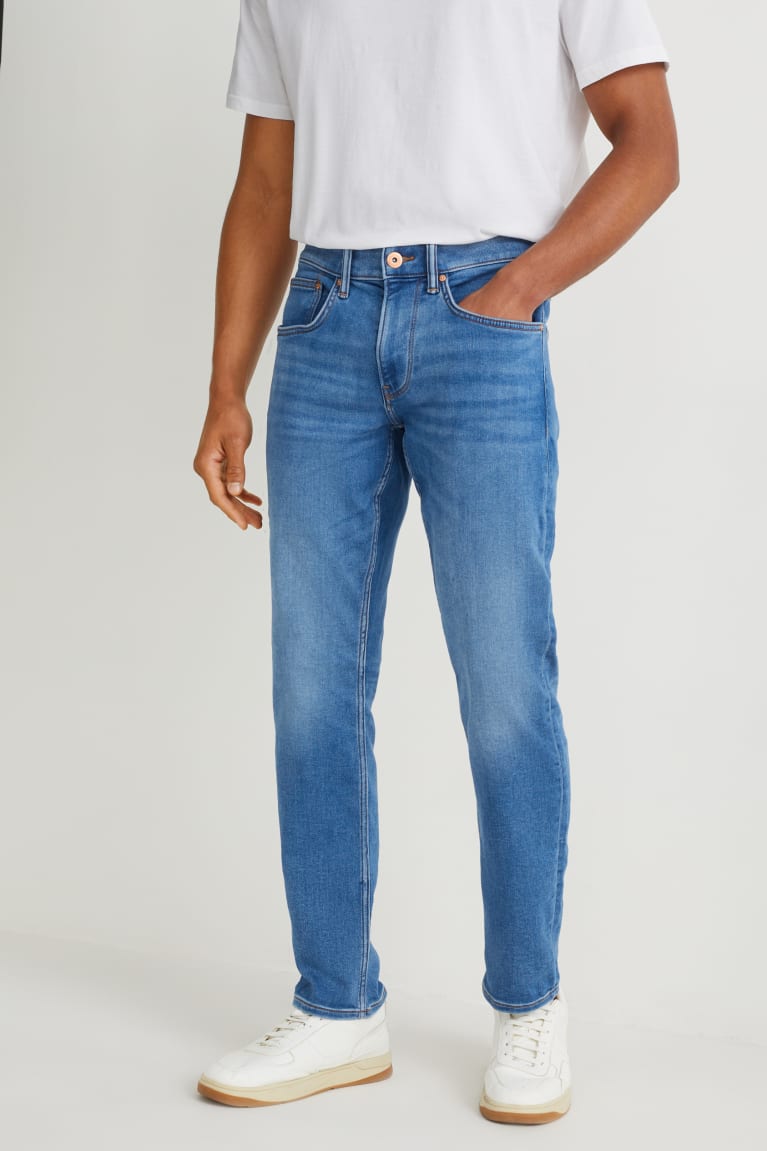 Denim Blue C&A Slim Flex Jog Denim With Organic Cotton Men's Jeans | TQYVE-4175