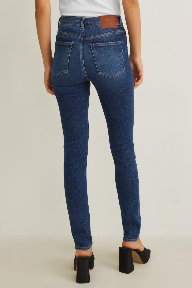 Denim Blue C&A Slim High Waist Recycled Women's Jeans | CMHQB-2705