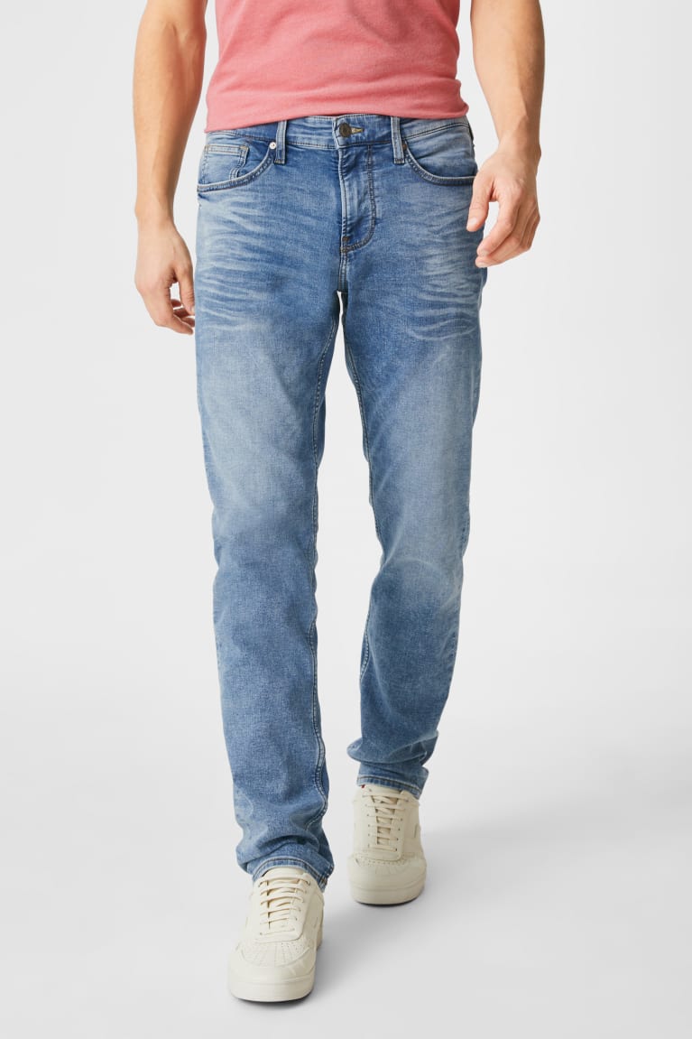 Denim Blue C&A Slim Jog Denim Lycra® Men's Jeans | SKOHA-0318