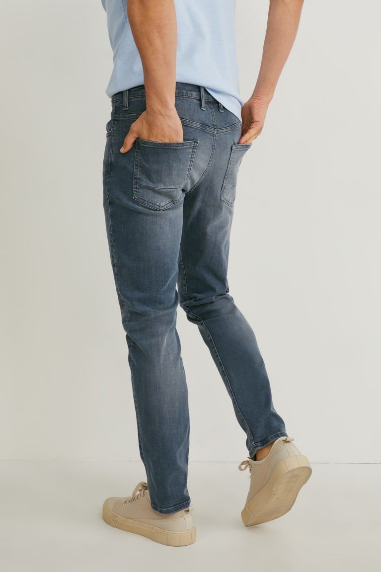 Denim Blue C&A Slim Lycra® Men's Jeans | LOHZR-8650