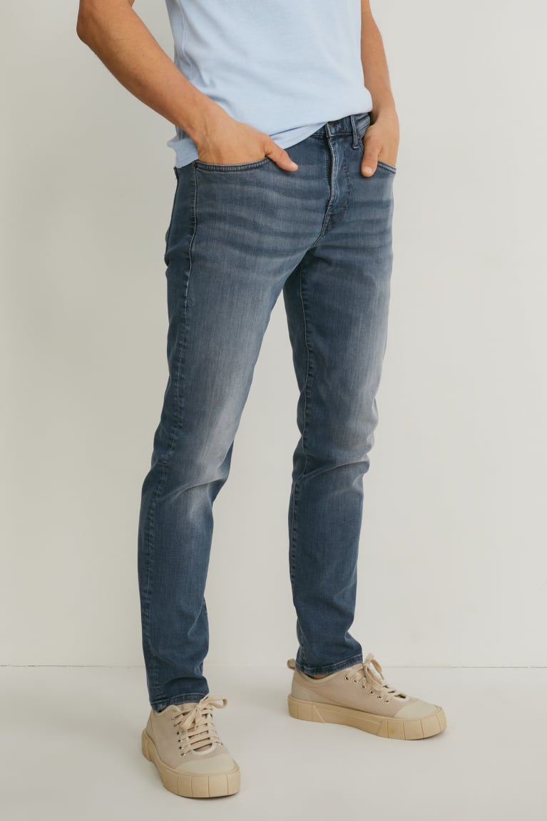 Denim Blue C&A Slim Lycra® Men's Jeans | LOHZR-8650