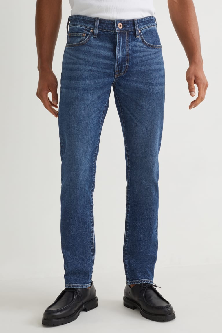 Denim Blue C&A Slim Lycra® Men's Jeans | WLVNI-6387