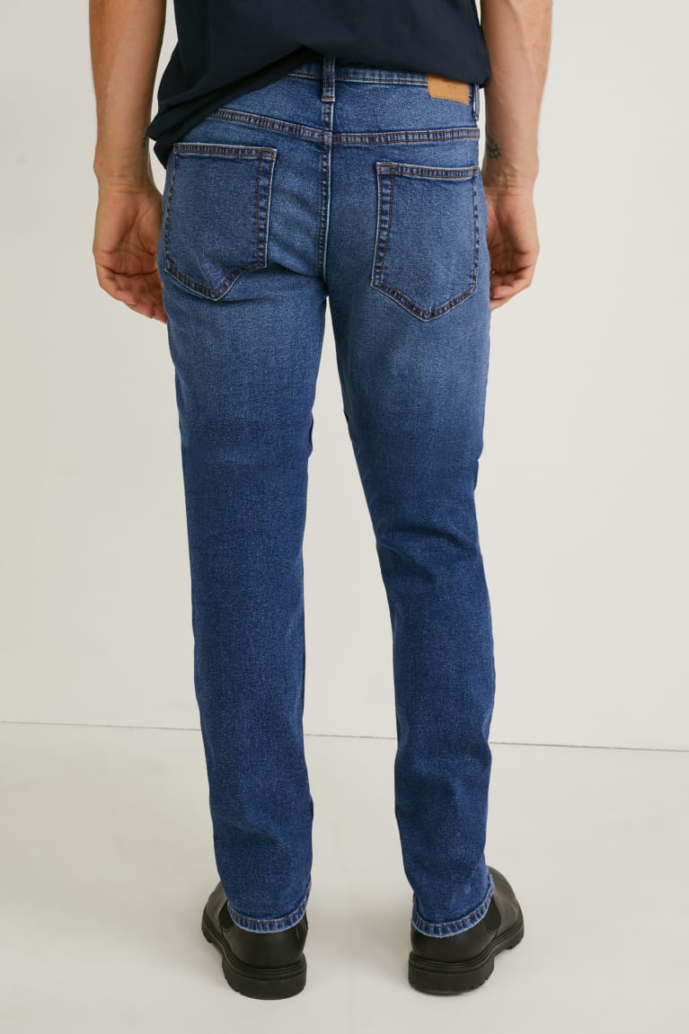 Denim Blue C&A Slim Lycra® Men's Jeans | YQLFA-3265