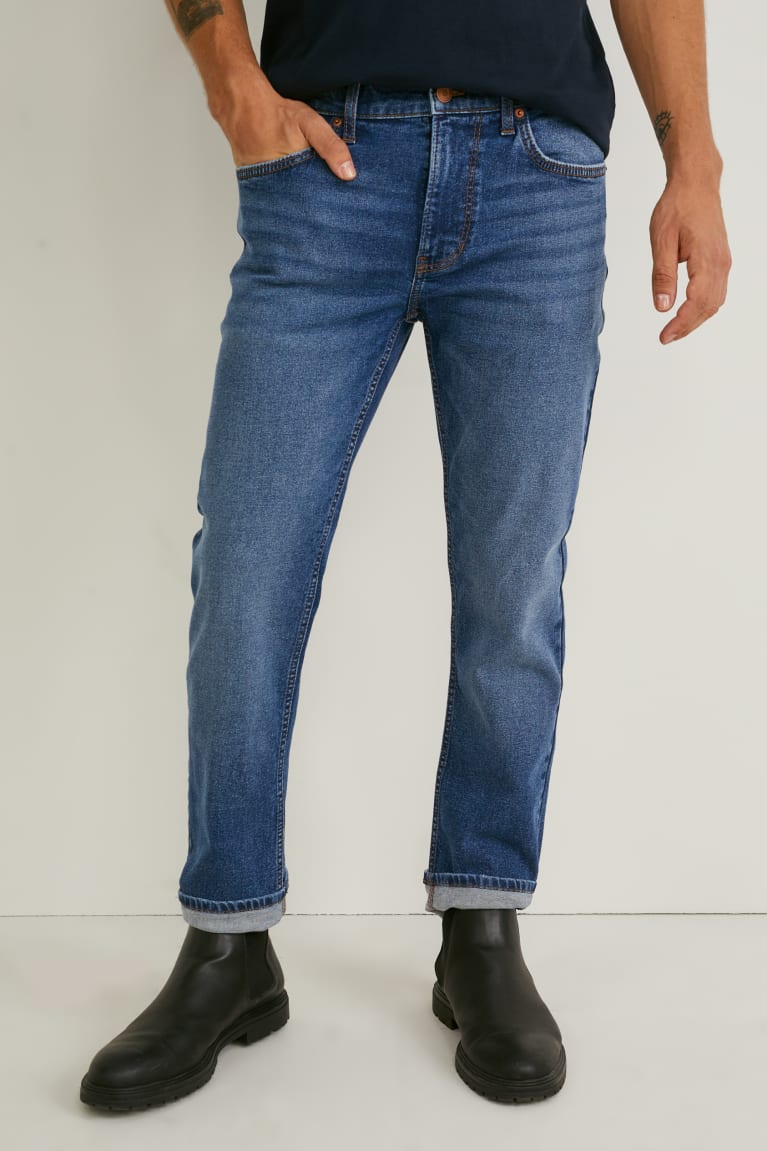 Denim Blue C&A Slim Lycra® Men's Jeans | YQLFA-3265