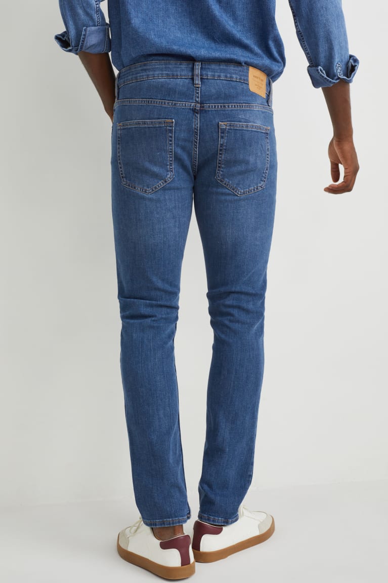 Denim Blue C&A Slim Lycra® With Recycled Polyester Men's Jeans | RTAWG-9638