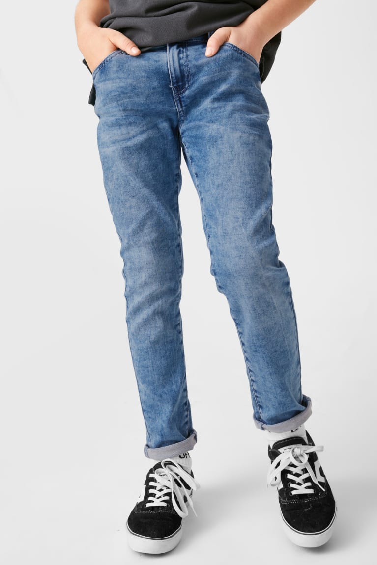 Denim Blue C&A Slim Organic Cotton Boys' Jeans | VHOYT-9186