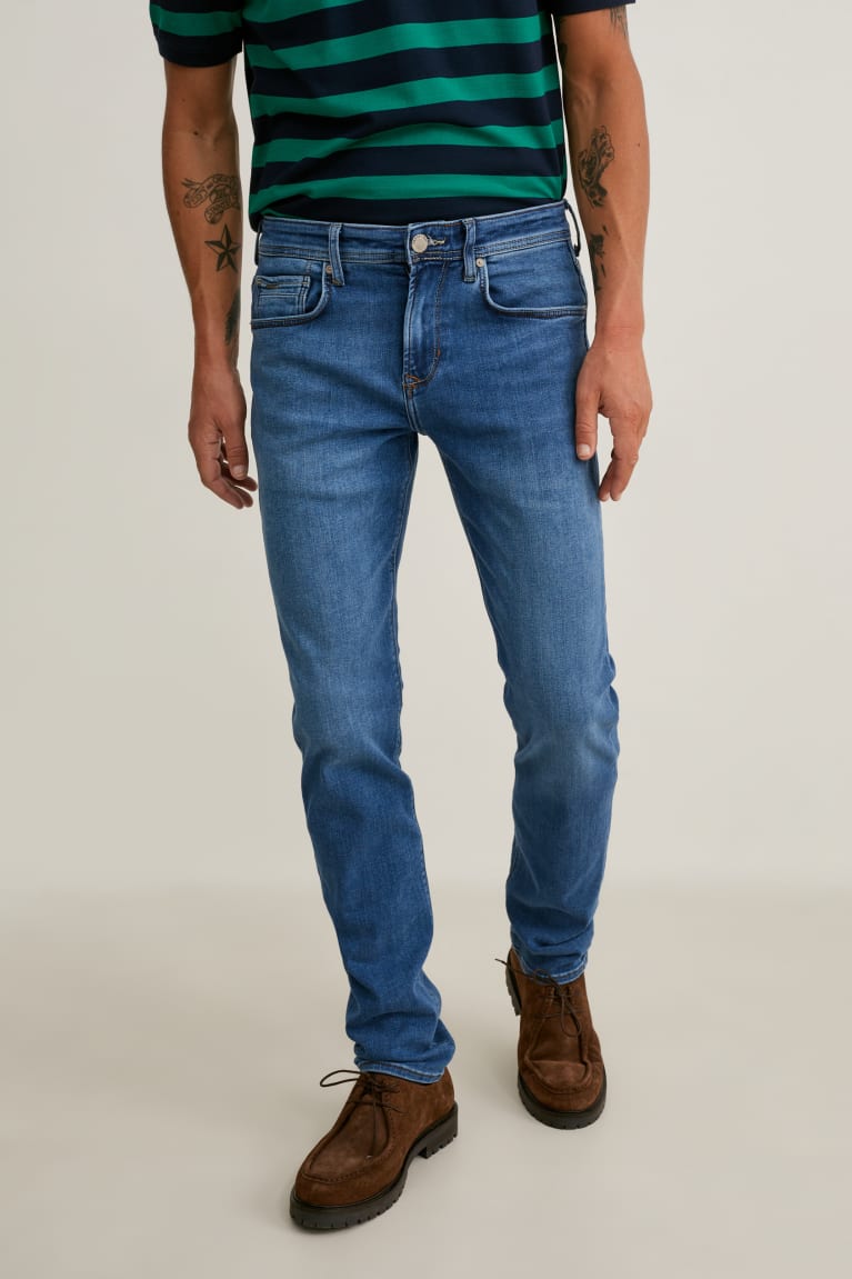 Denim Blue C&A Slim Recycled Men's Jeans | MQWHL-0735