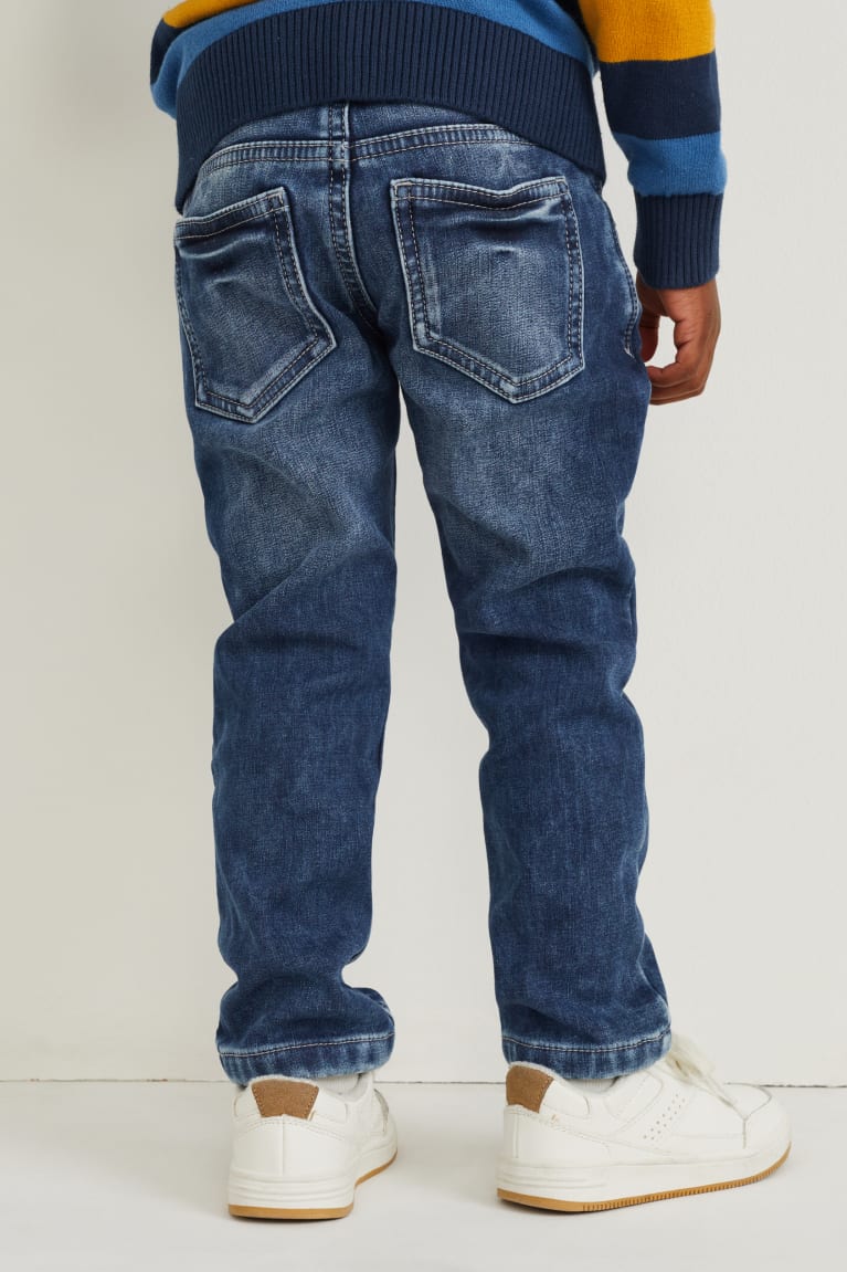 Denim Blue C&A Slim Thermal Boys' Trousers | EPUNY-3908