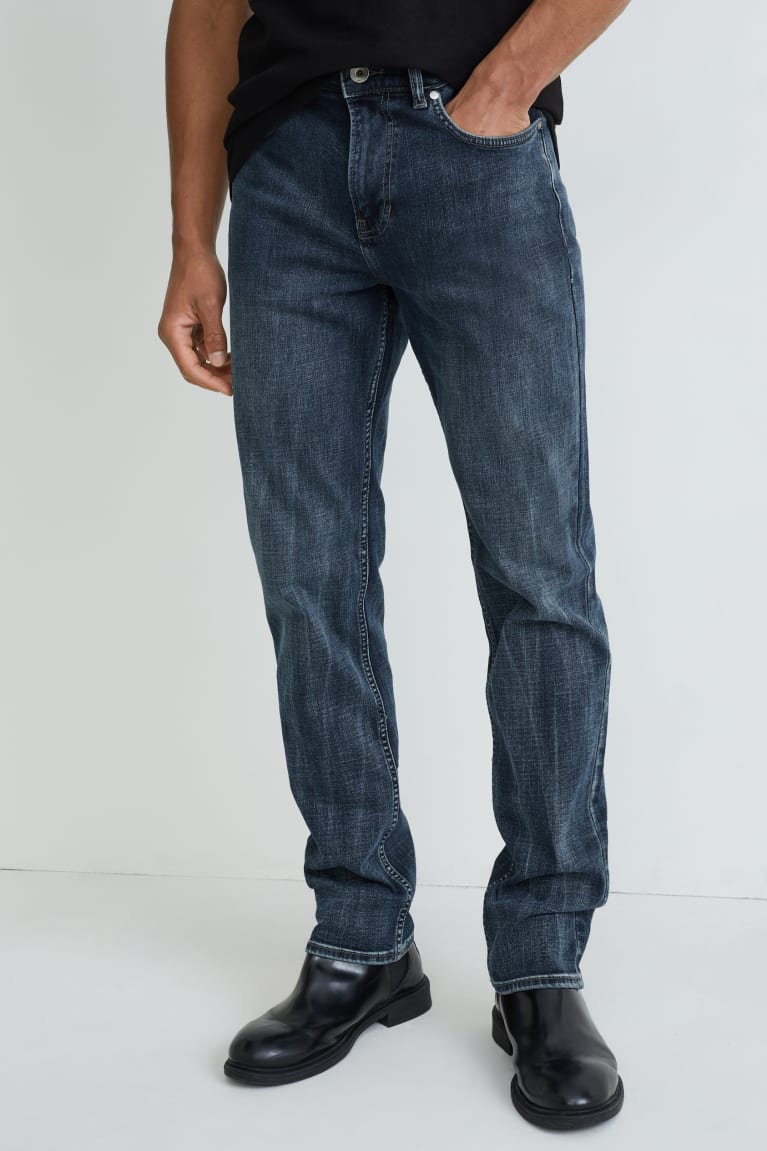 Denim Blue C&A Straight Lycra® Recycled Cotton Men's Jeans | VBKTQ-4728