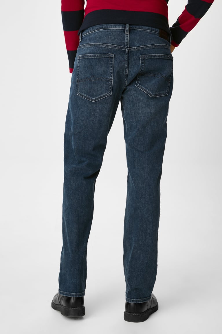 Denim Blue C&A Straight Men's Jeans | GITSL-2016